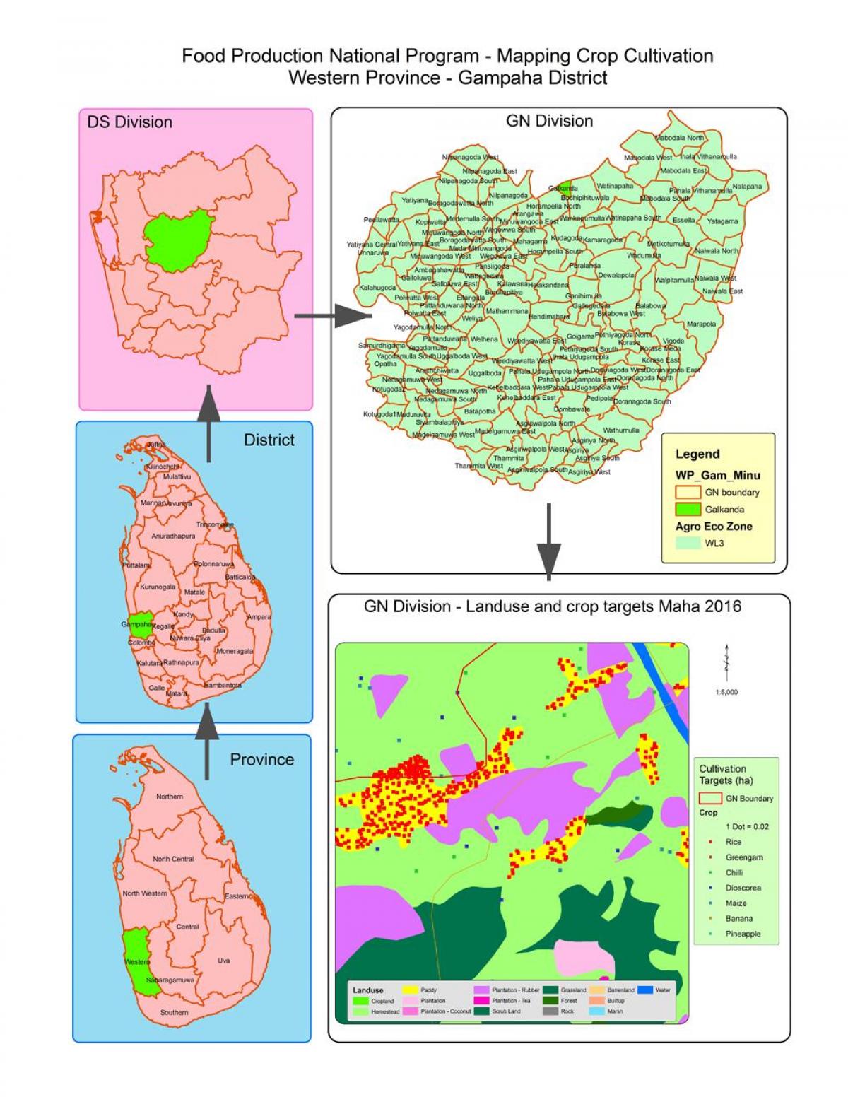 harta gn divizia harta Sri Lanka