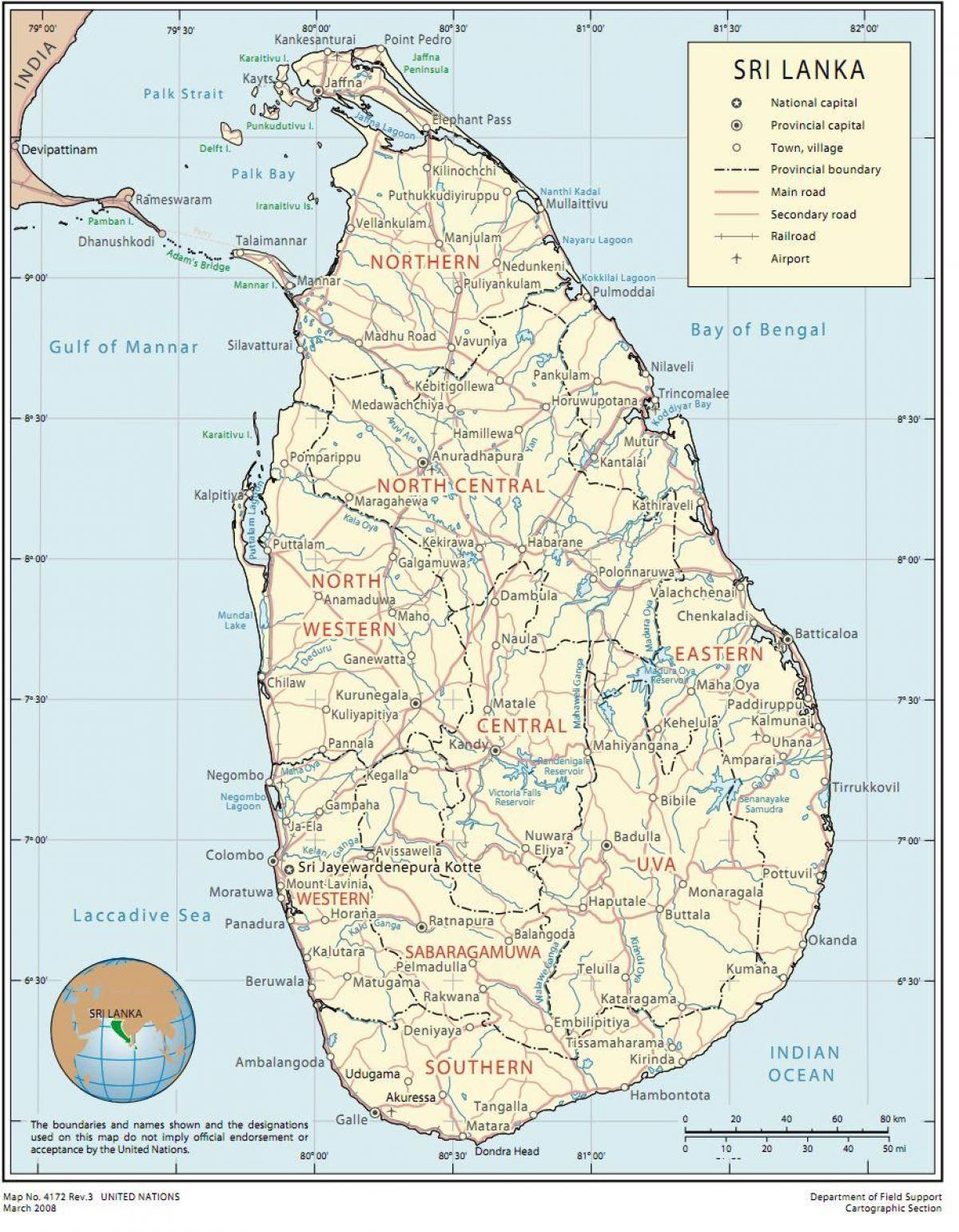 Sri Lanka rădăcină hartă