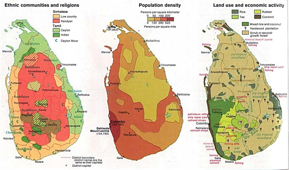 harta Sri Lanka agricultură