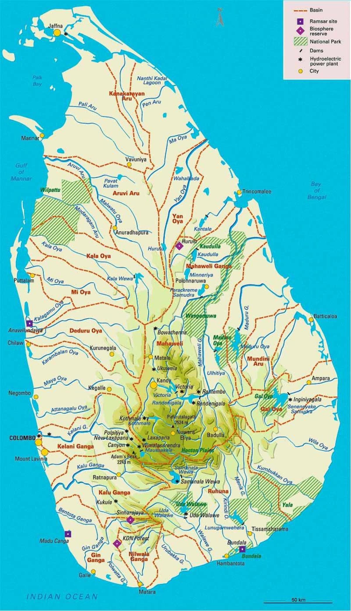 harta Sri Lanka geografie