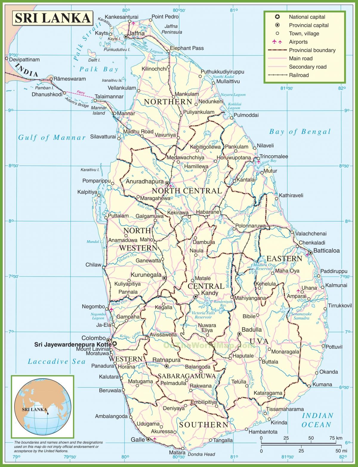 harta Sri Lanka politice