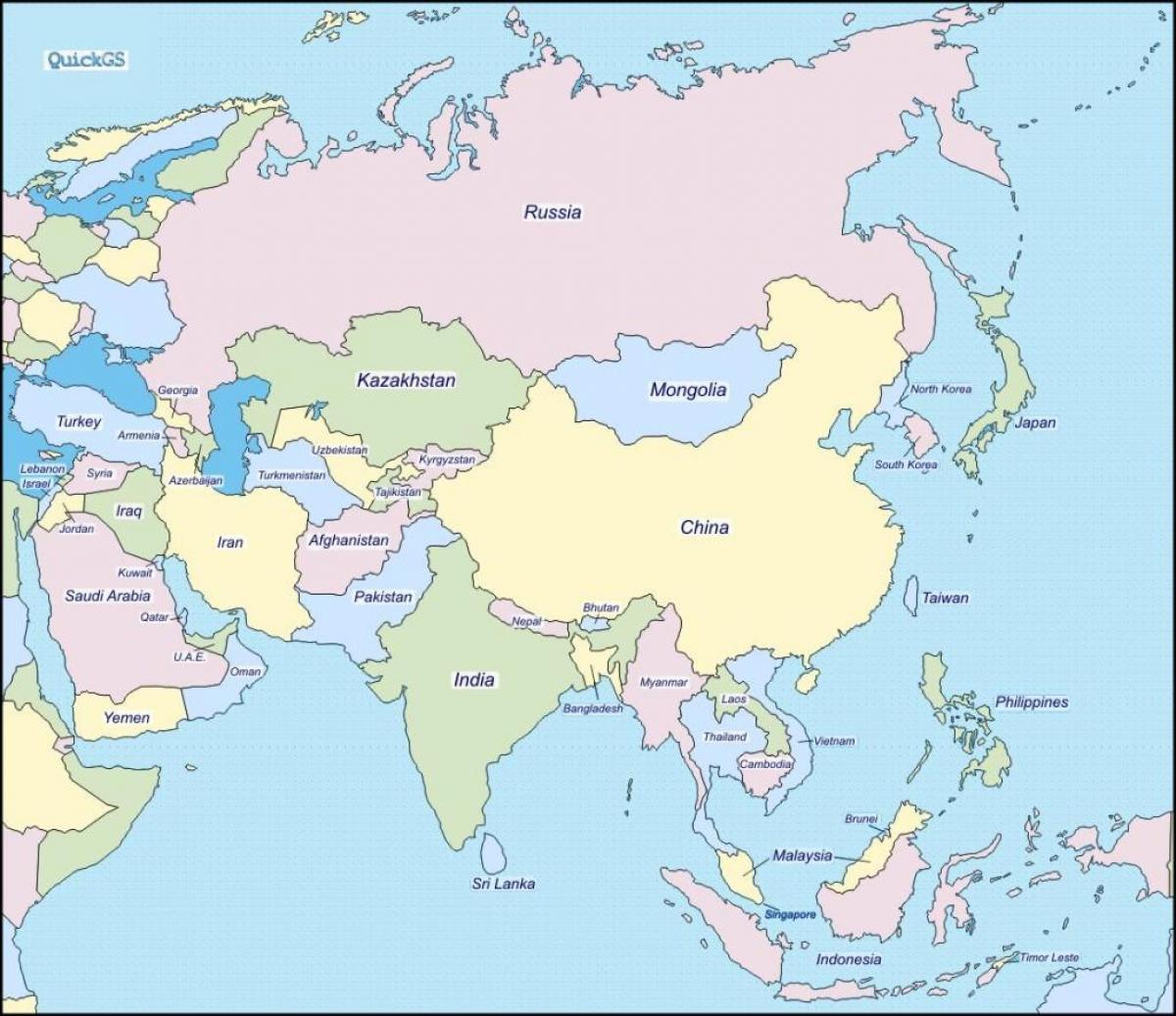 harta din Sri Lanka și în țările din jur