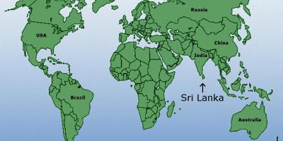 Hartă a lumii care arată Sri Lanka