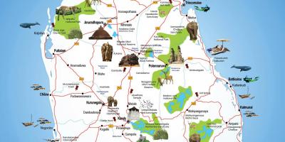 Locuri turistice din Sri Lanka hartă