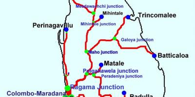 Trenuri din Sri Lanka hartă