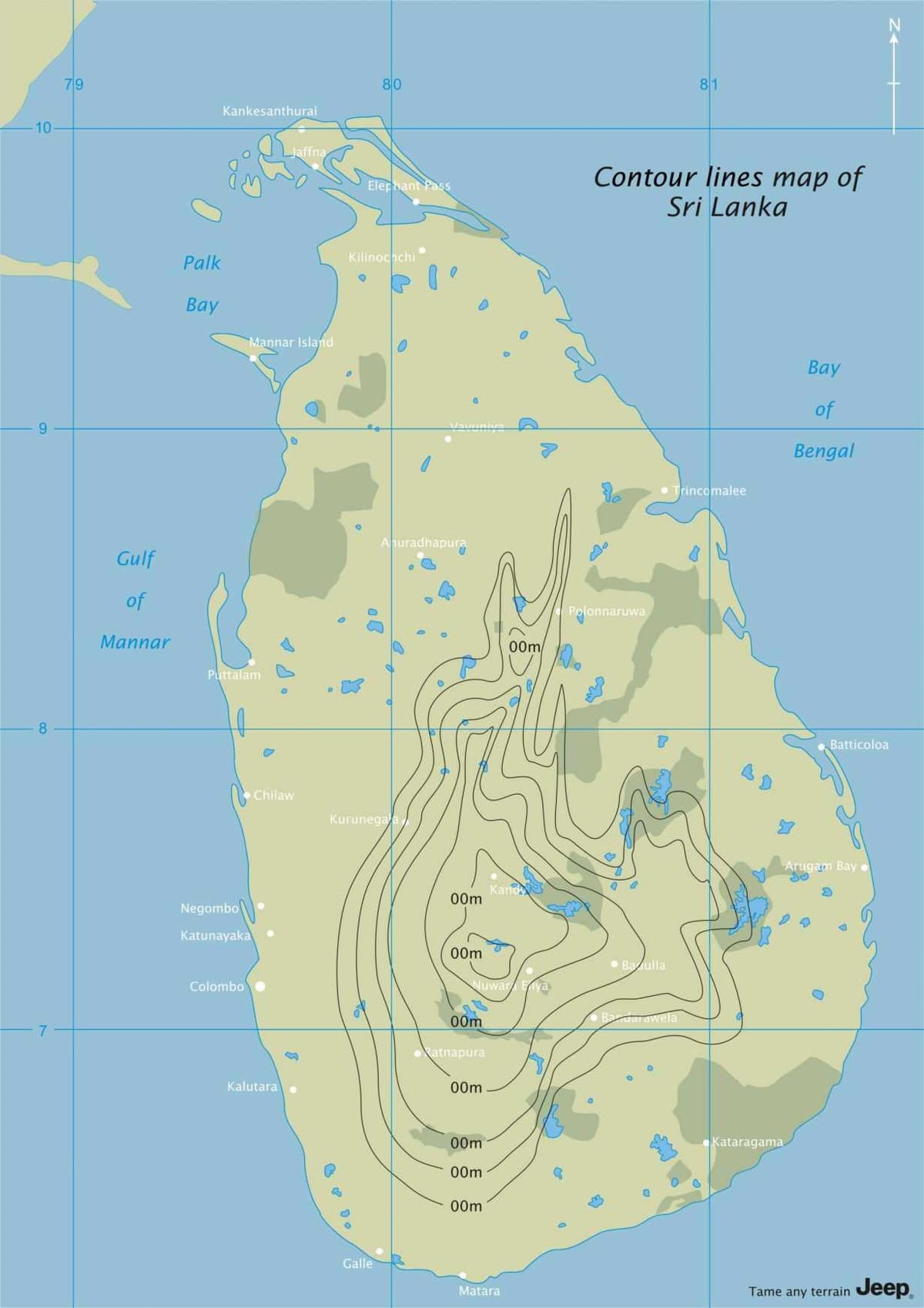 harta contur harta din Sri Lanka