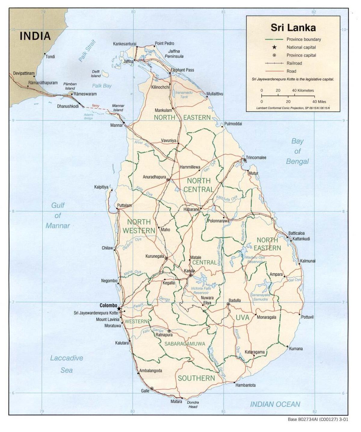 Sri Lanka gps harta on-line
