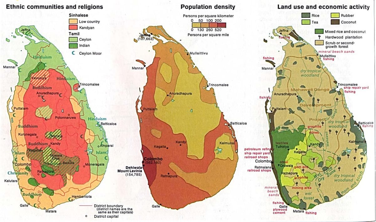 harta Sri Lanka agricultură