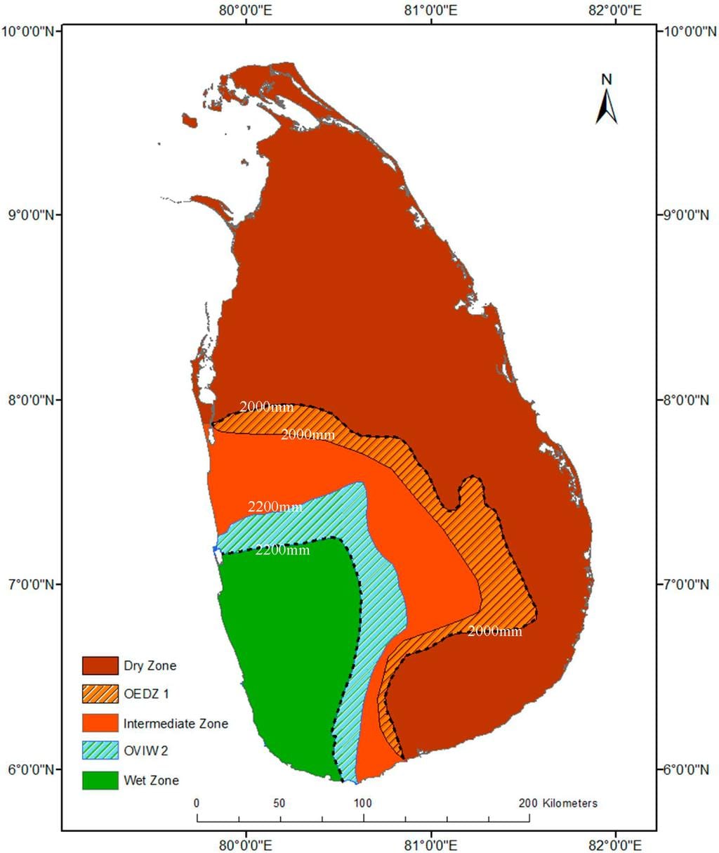 Sri Lanka zona climatică hartă