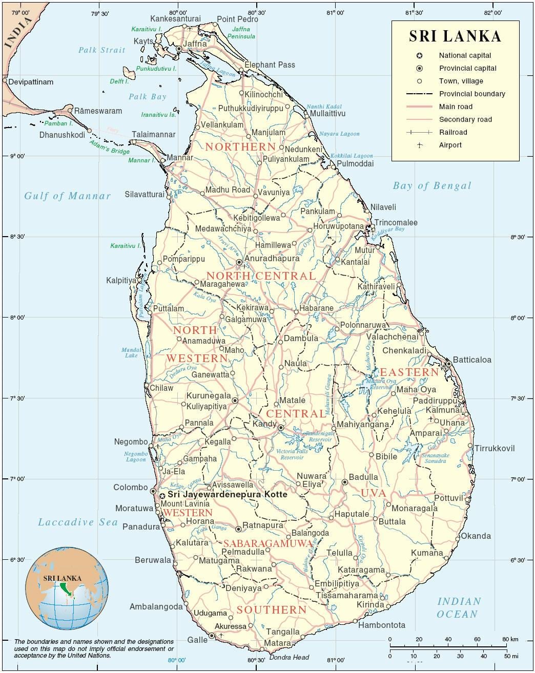 Sri Lanka hartă hd