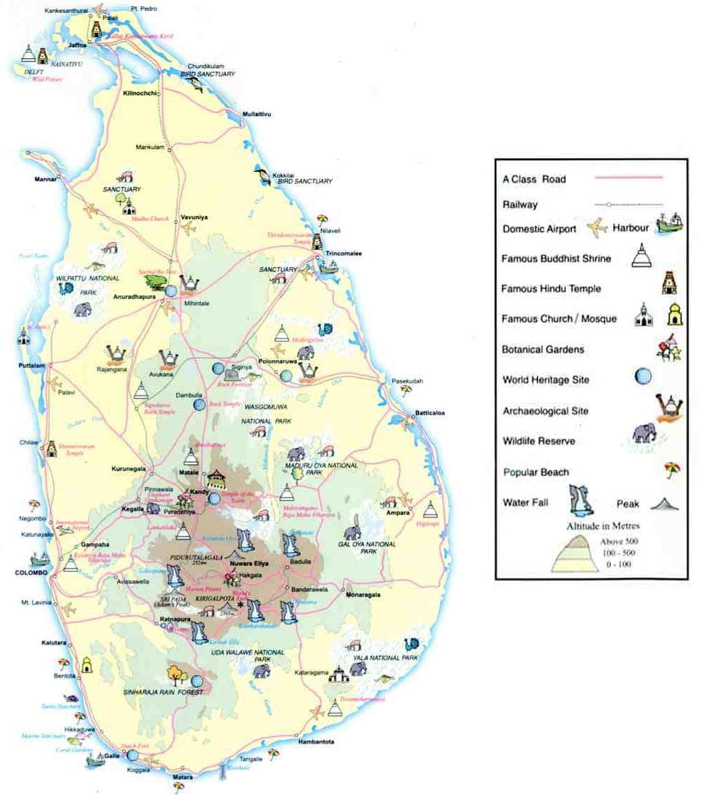 harta Sri Lanka informații hartă