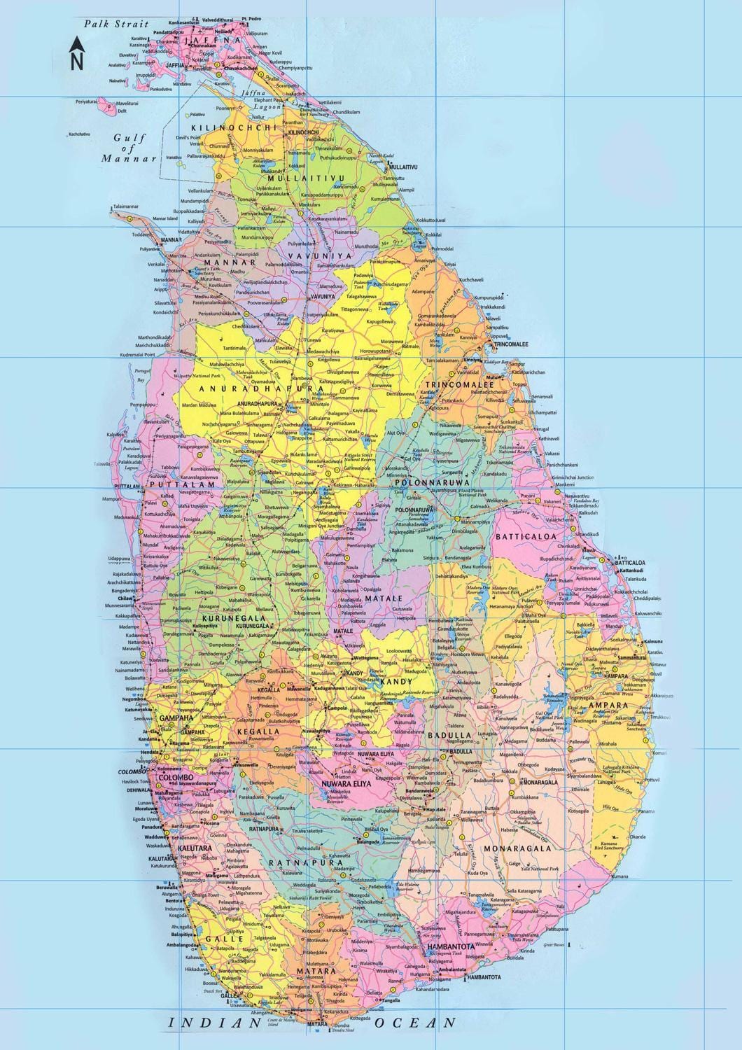 Sri Lanka kilometru hartă