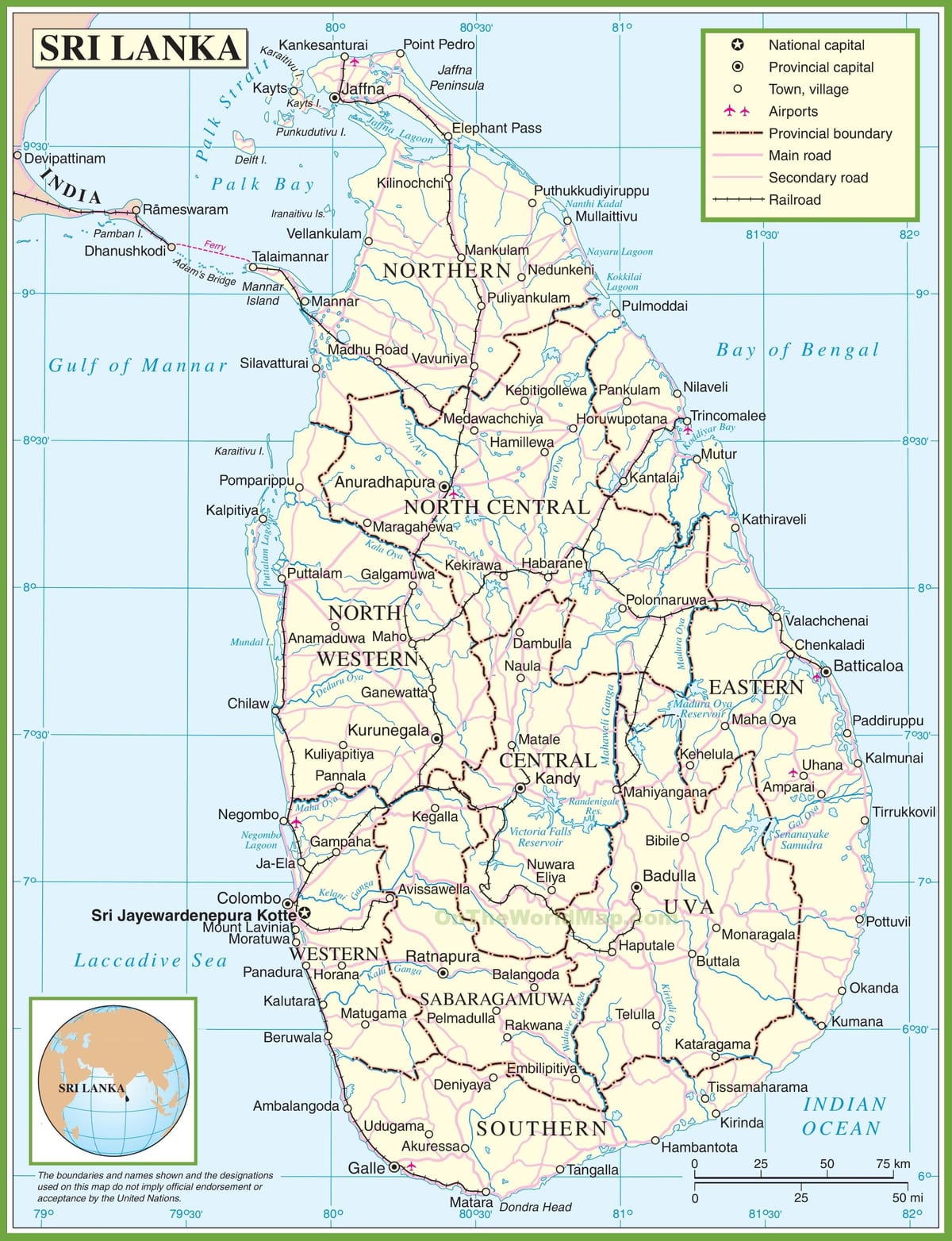 harta Sri Lanka politice