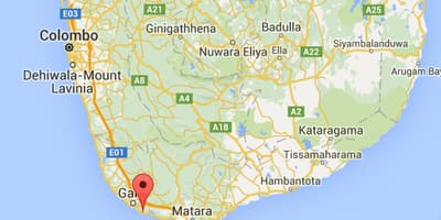  harta sud-vest de Sri Lanka