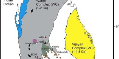 Harta de minerale în Sri Lanka