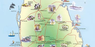 Atracții turistice Sri Lanka hartă