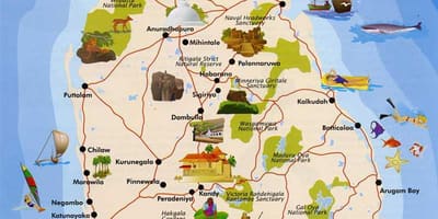 Sri Lanka, insula hartă