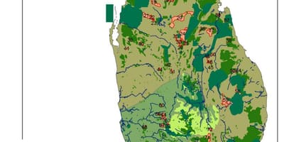 Harta Sri Lanka păduri