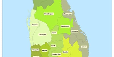 Sri Lanka district hartă în sinhala