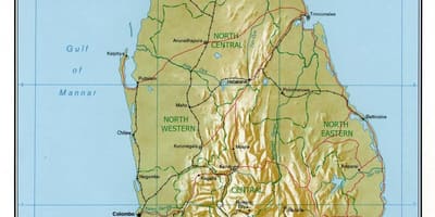 Harta Sri Lanka drumuri cu kilometri